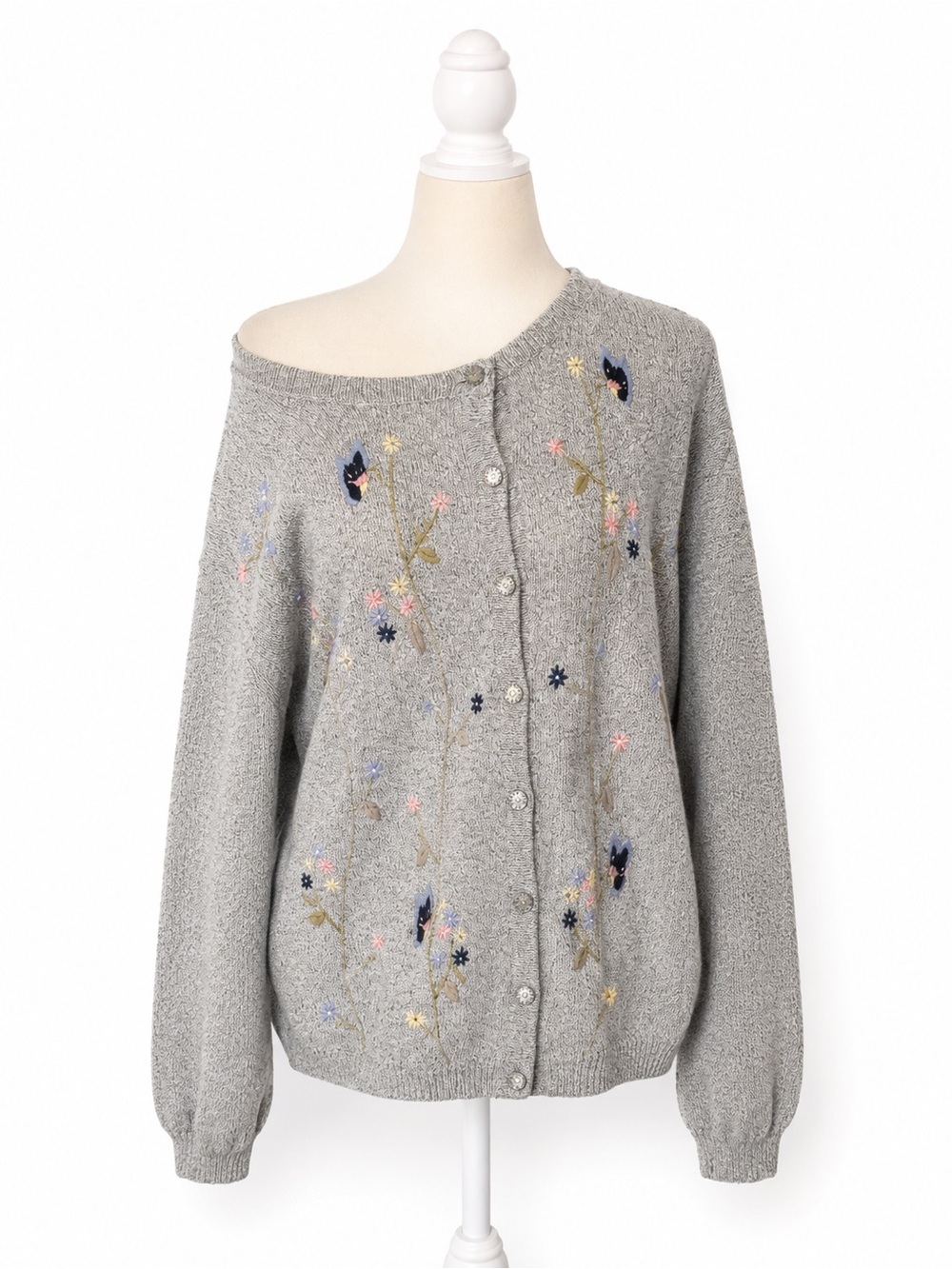 Vintage Northern Reflections Floral Cardigan Sweater Cottagecore Grandma Size L